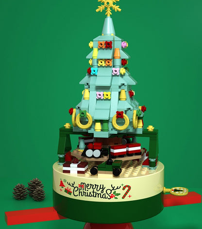 Christmas Tree Blocks Spin Music Box