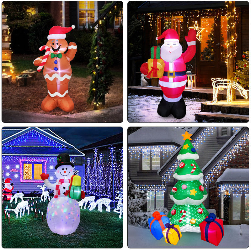 Christmas LED Lights Glowing Santa Tree Snowman Inflatable Outdoor Garden Decor