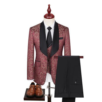 Men's Jacquard Groom Suit