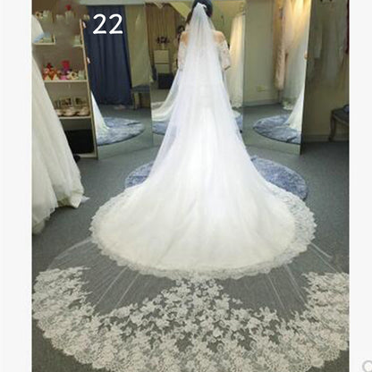 Bride Wedding Veil Long Long Tail