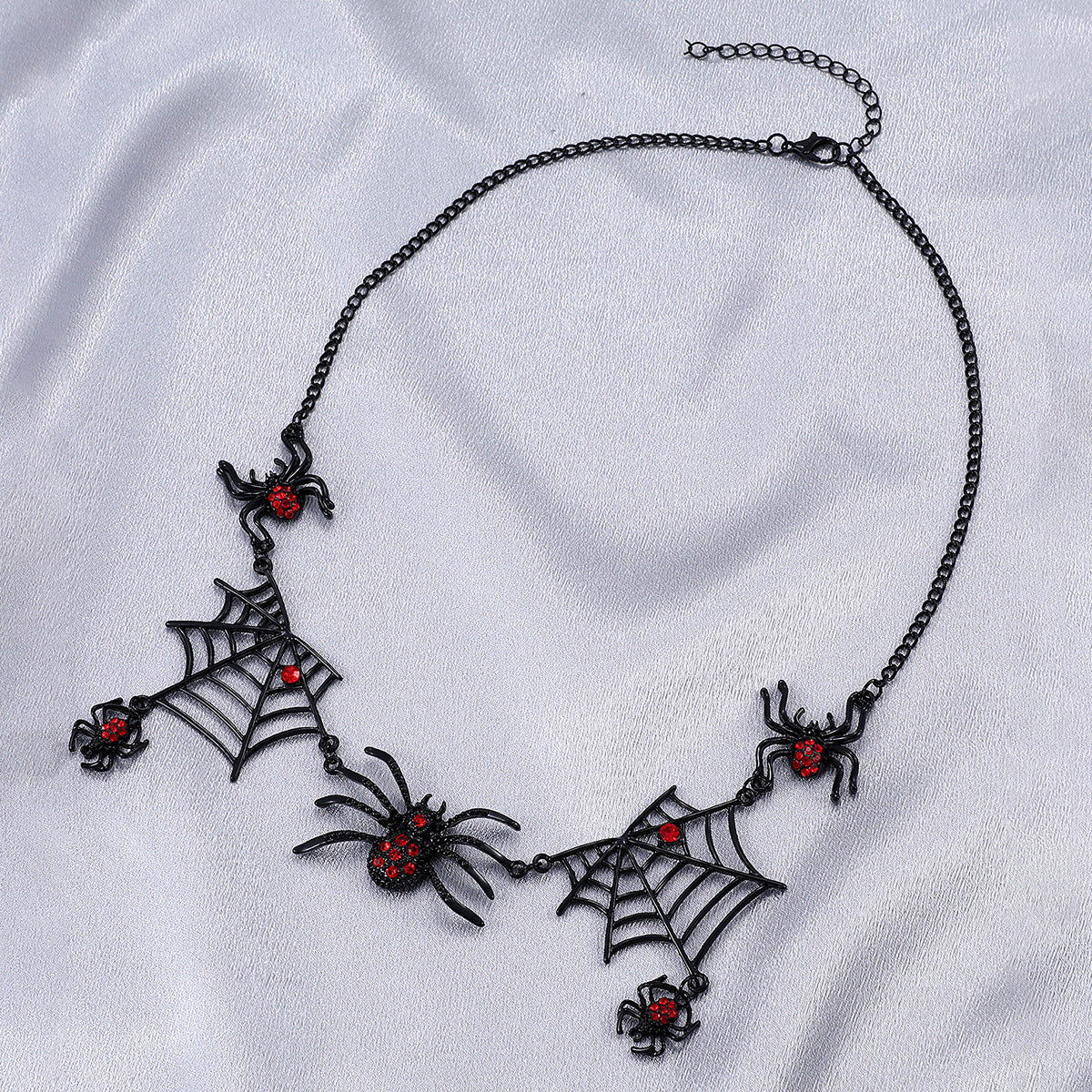 Halloween Spider And Spider Web Necklace Necklace