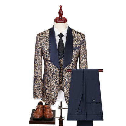 Men's Jacquard Groom Suit