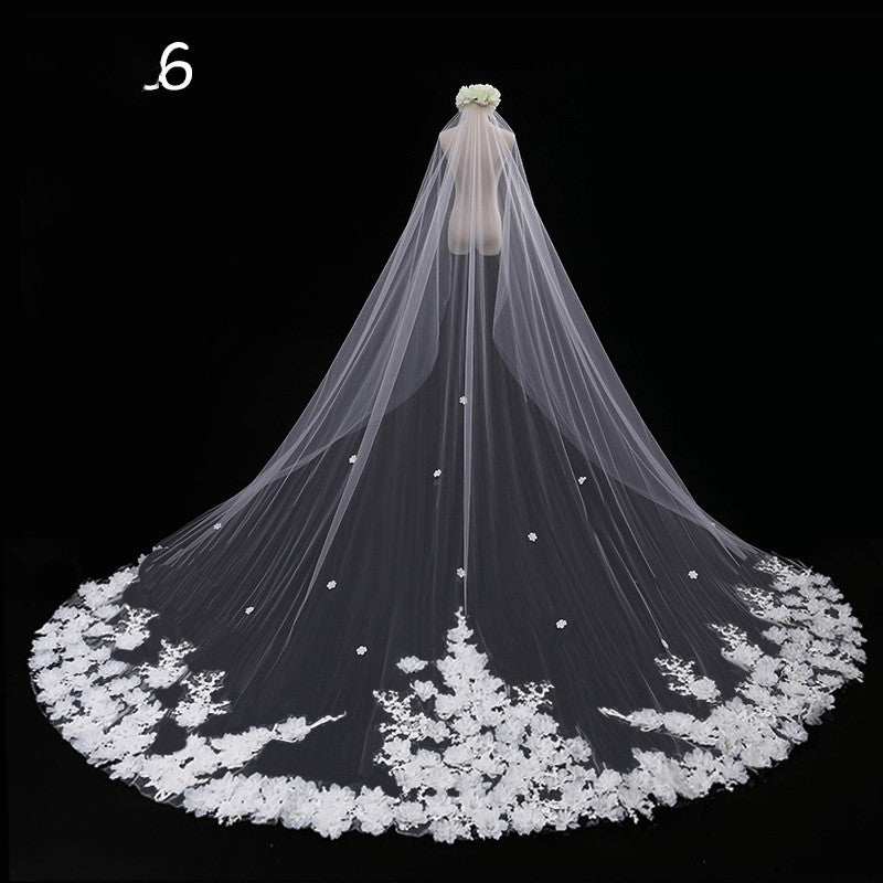 Bride Wedding Veil Long Long Tail