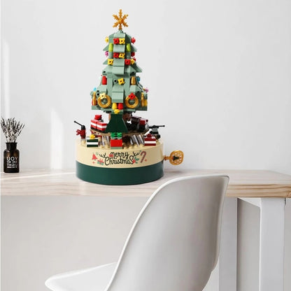 Christmas Tree Blocks Spin Music Box