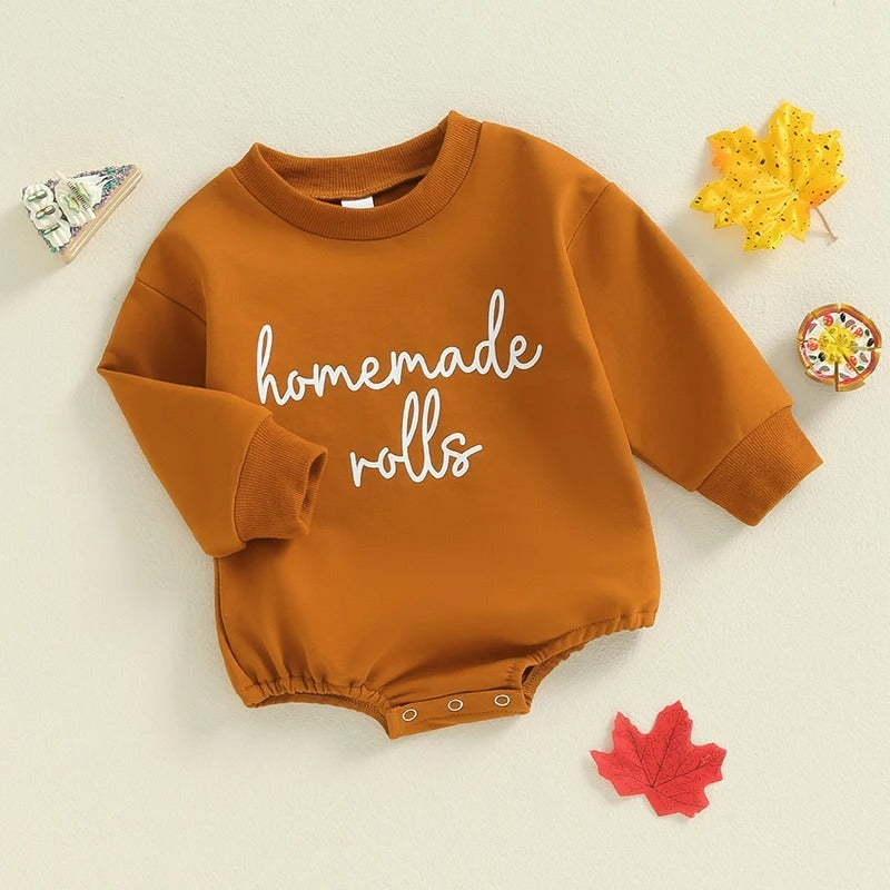 Creative Thanksgiving Printing Kids' Rompers