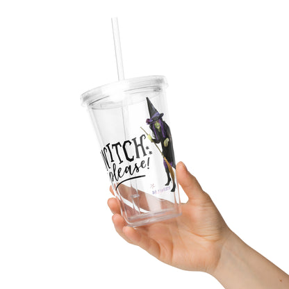 LCM23 Witch Please Halloween Clear plastic tumbler