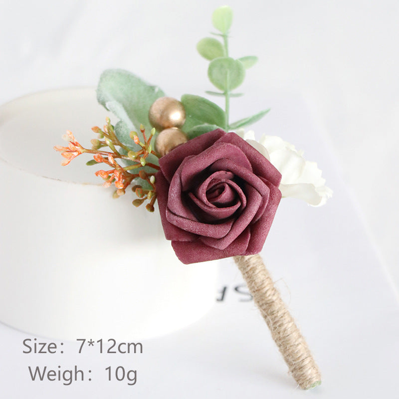 European Style Mori Style Wedding Groom Corsage