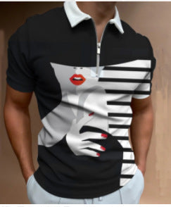 Face Art Print Short Sleeve Men's Shirt