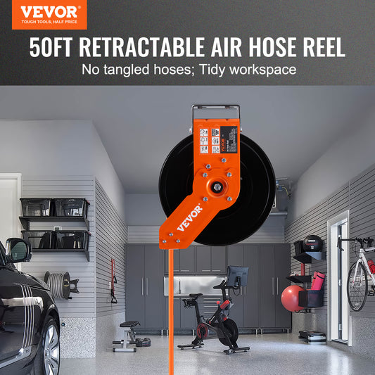 VEVOR Retractable Air Hose Reel, 50 FT
