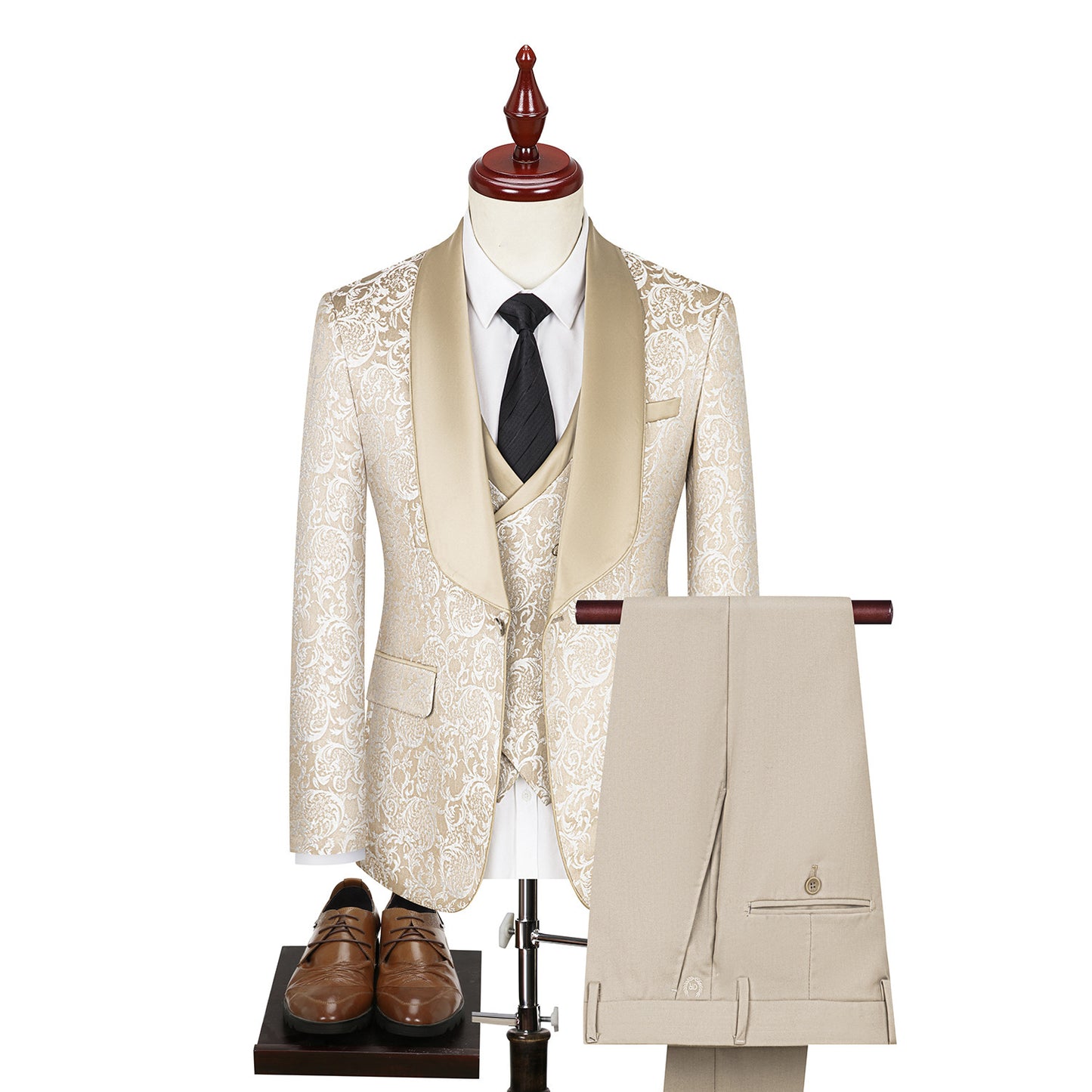 Men's Jacquard Groom Suit