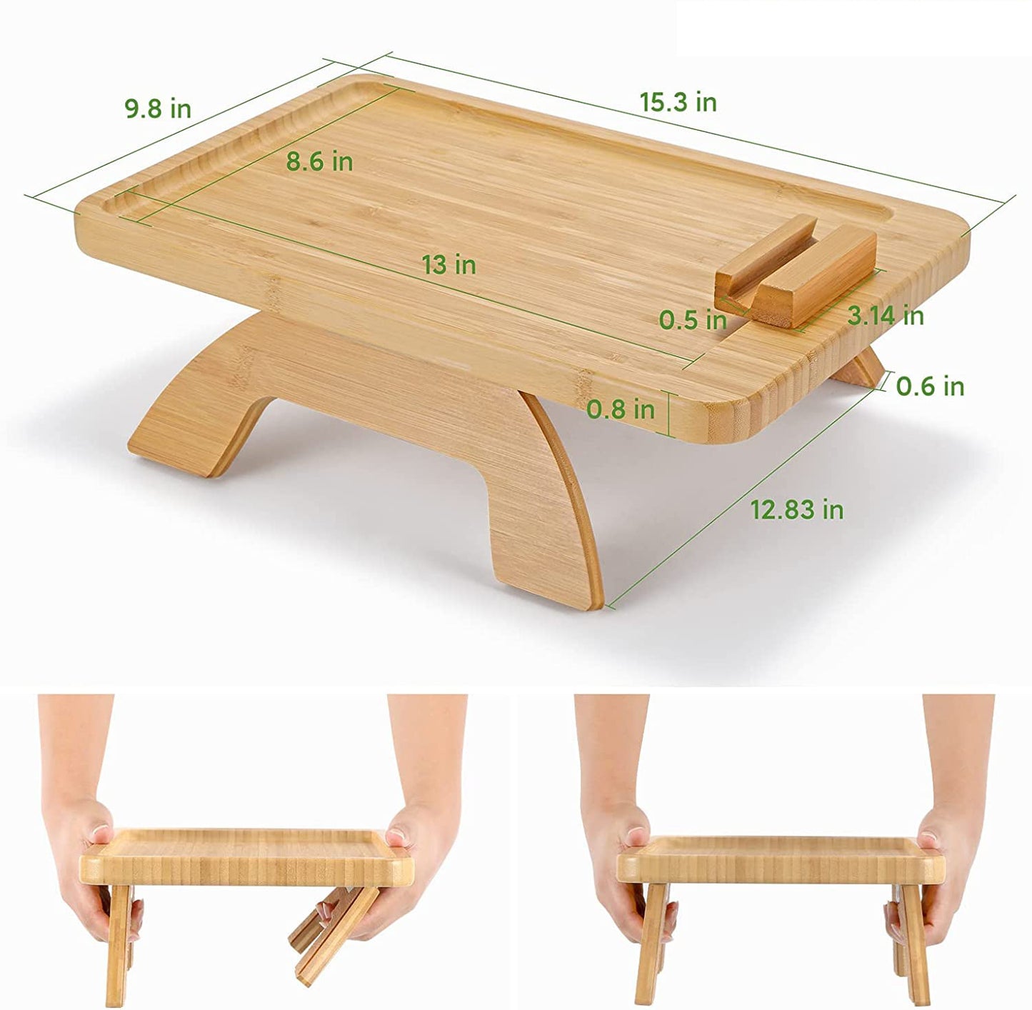 Bamboo Portable Folding Sofa Tray Home Decor