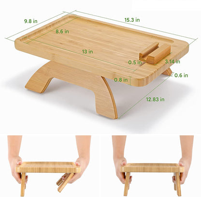 Bamboo Portable Folding Sofa Tray Home Decor