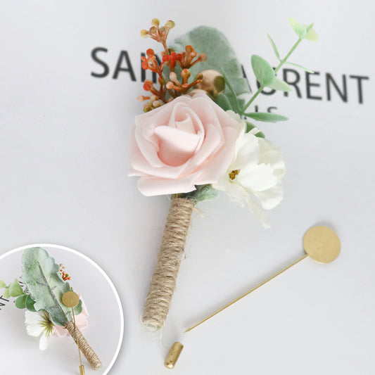 European Style Mori Style Wedding Groom Corsage