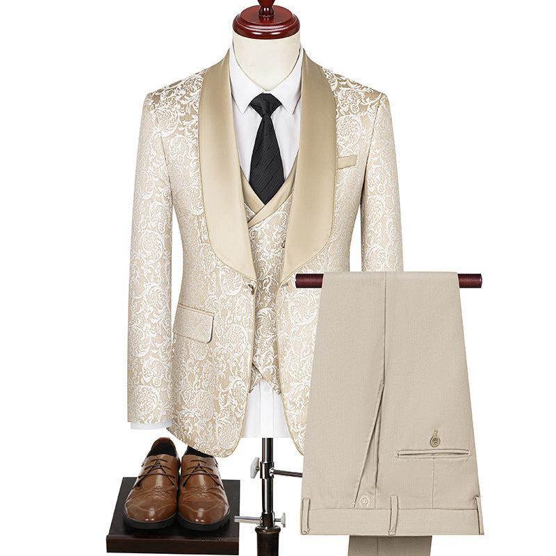 Men's Jacquard Groom Suit