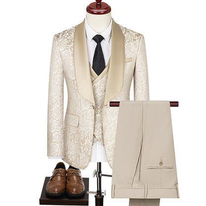 Men's Jacquard Groom Suit