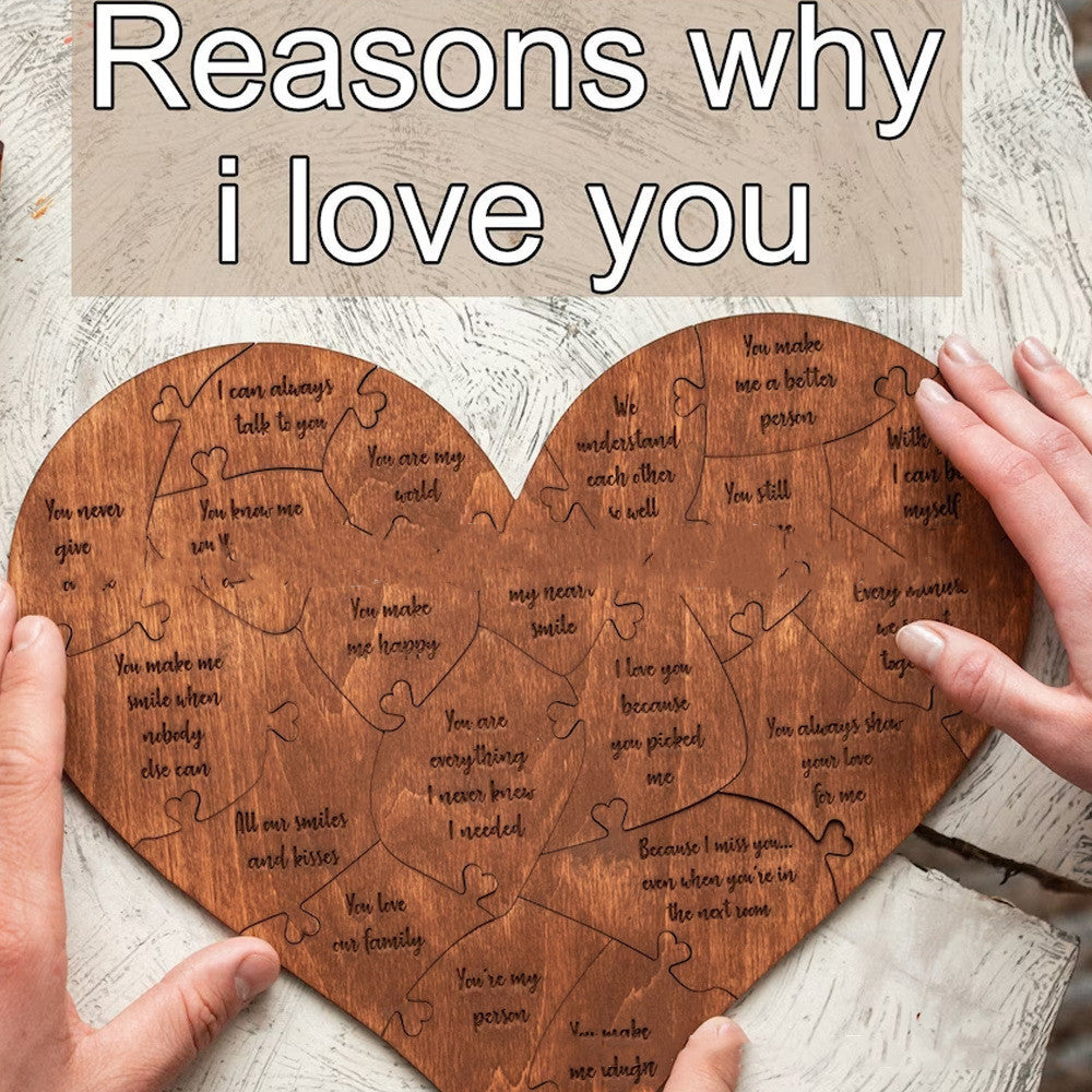 New Valentine's Day Wooden Love Puzzle Resons Why I Love You