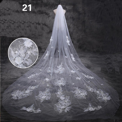 Bride Wedding Veil Long Long Tail