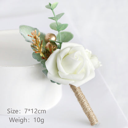 European Style Mori Style Wedding Groom Corsage