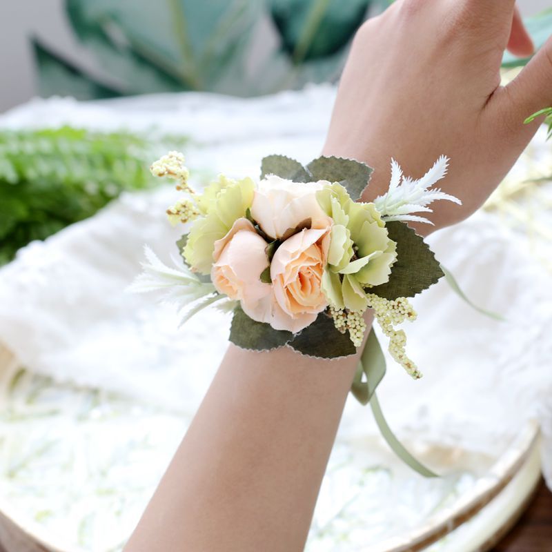 Bridesmaid Wrist Flower Simulation Flower Groom Best Man Corsage