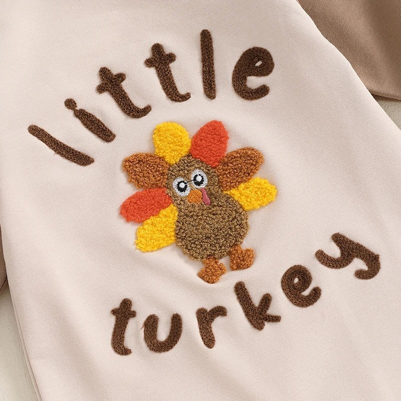 Children's Thanksgiving Turkey Embroidered Jumpsuit