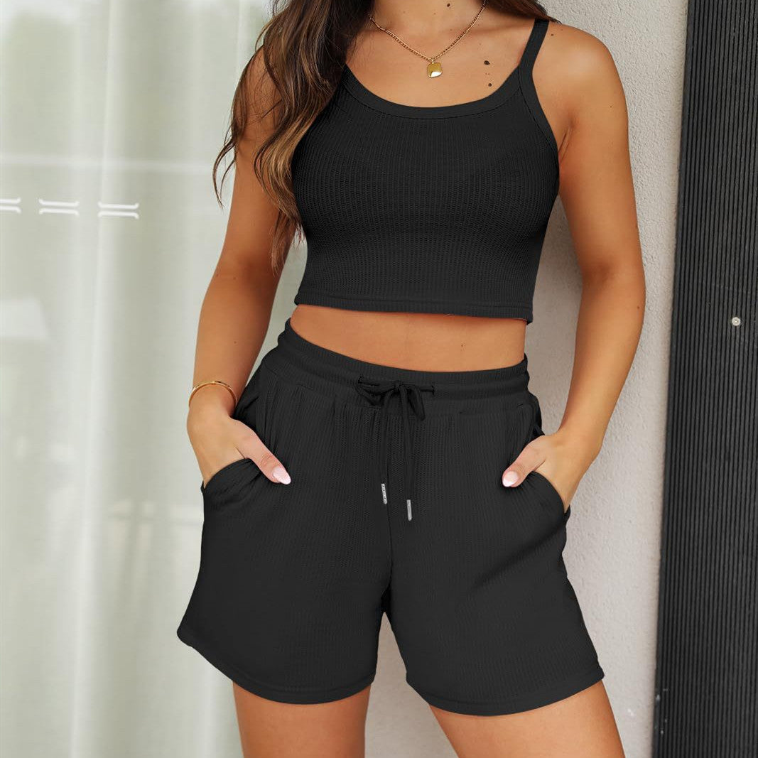 Women's Shorts Home Wear Overall Dress Set