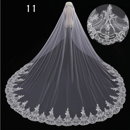 Bride Wedding Veil Long Long Tail