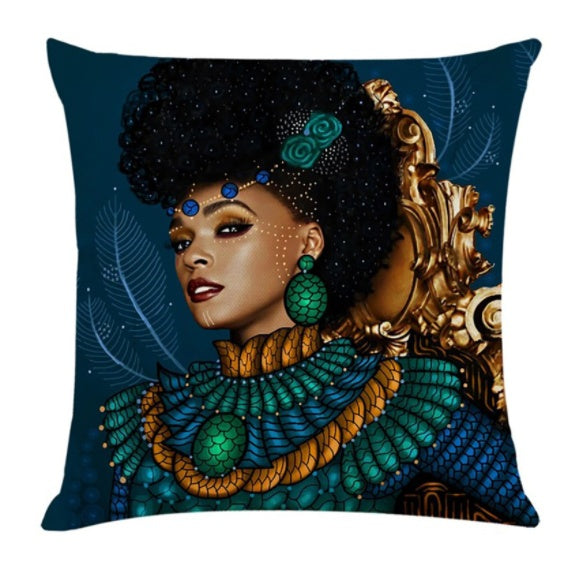 Elegant Black Queen Home Decor Sofa Pillow