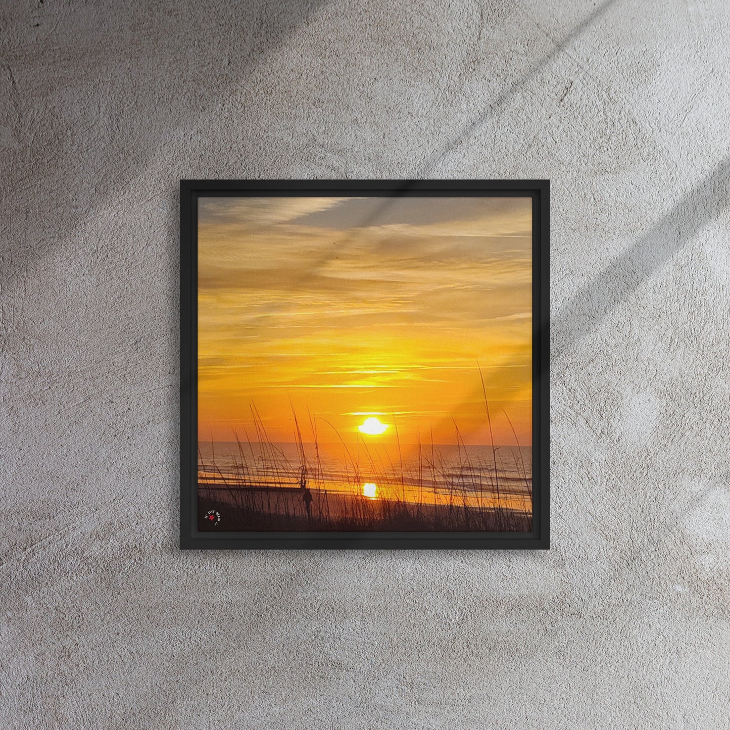 Mrytle Beach Sunrise Walk Framed canvas