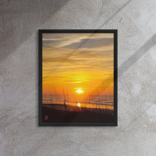 Mrytle Beach Sunrise Walk Framed canvas