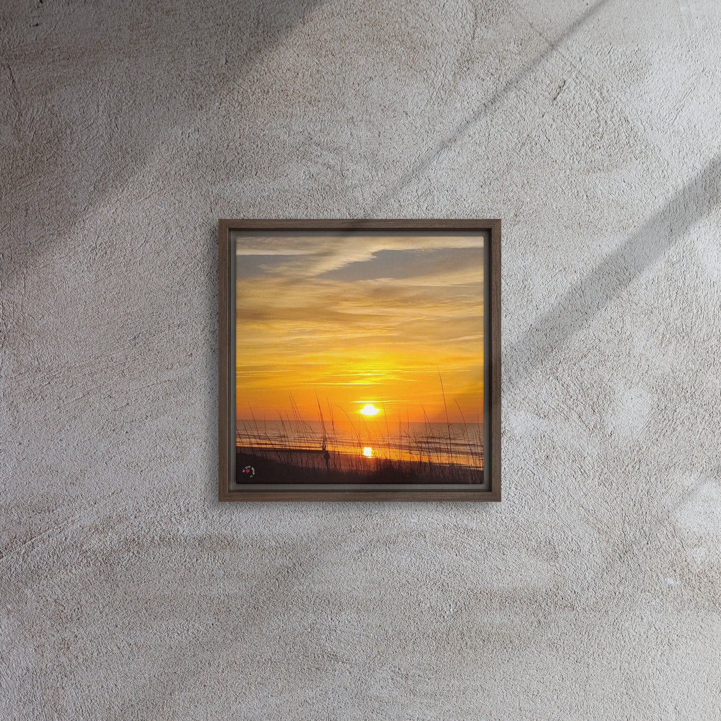 Mrytle Beach Sunrise Walk Framed canvas