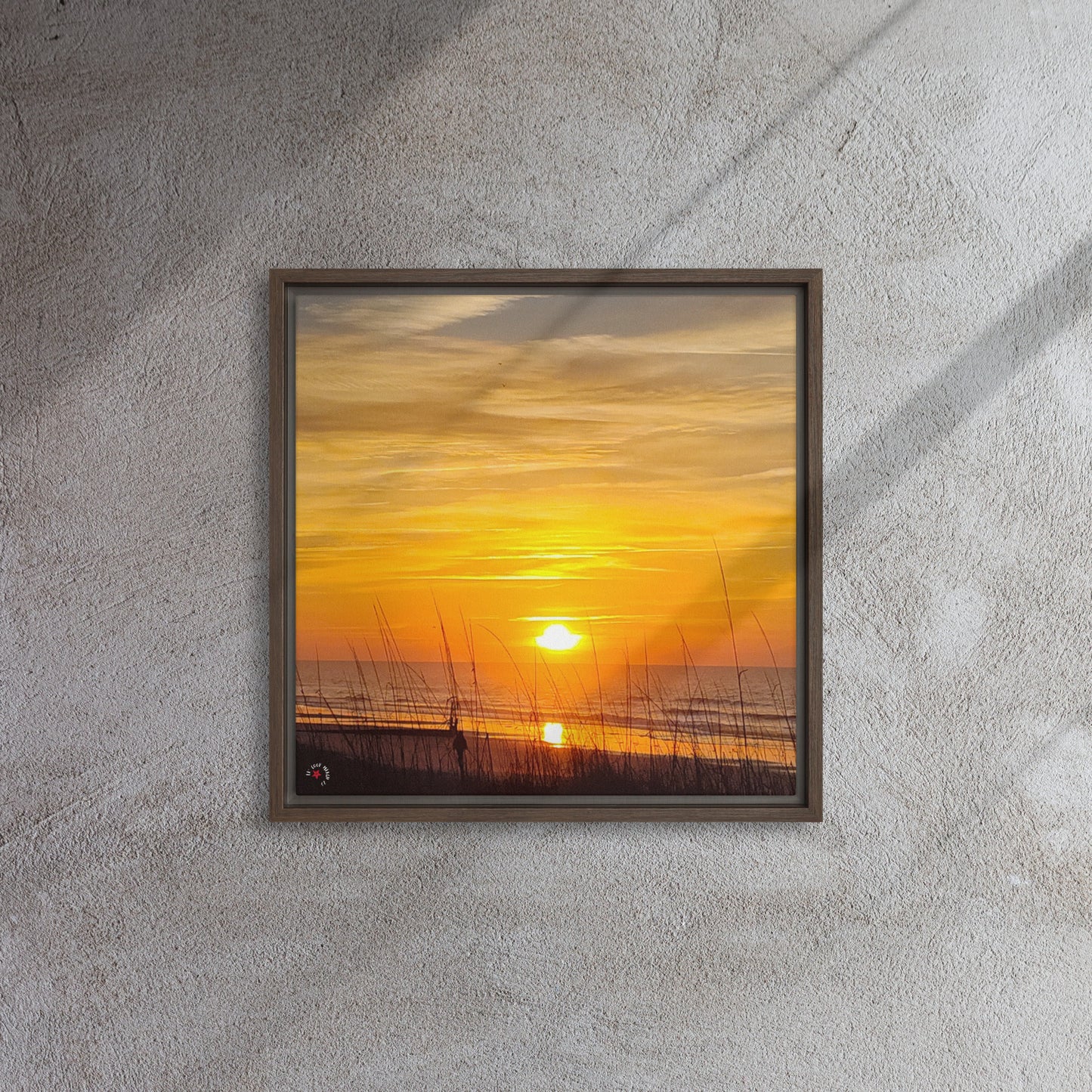 Mrytle Beach Sunrise Walk Framed canvas