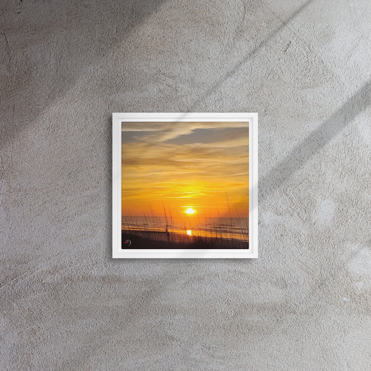 Mrytle Beach Sunrise Walk Framed canvas