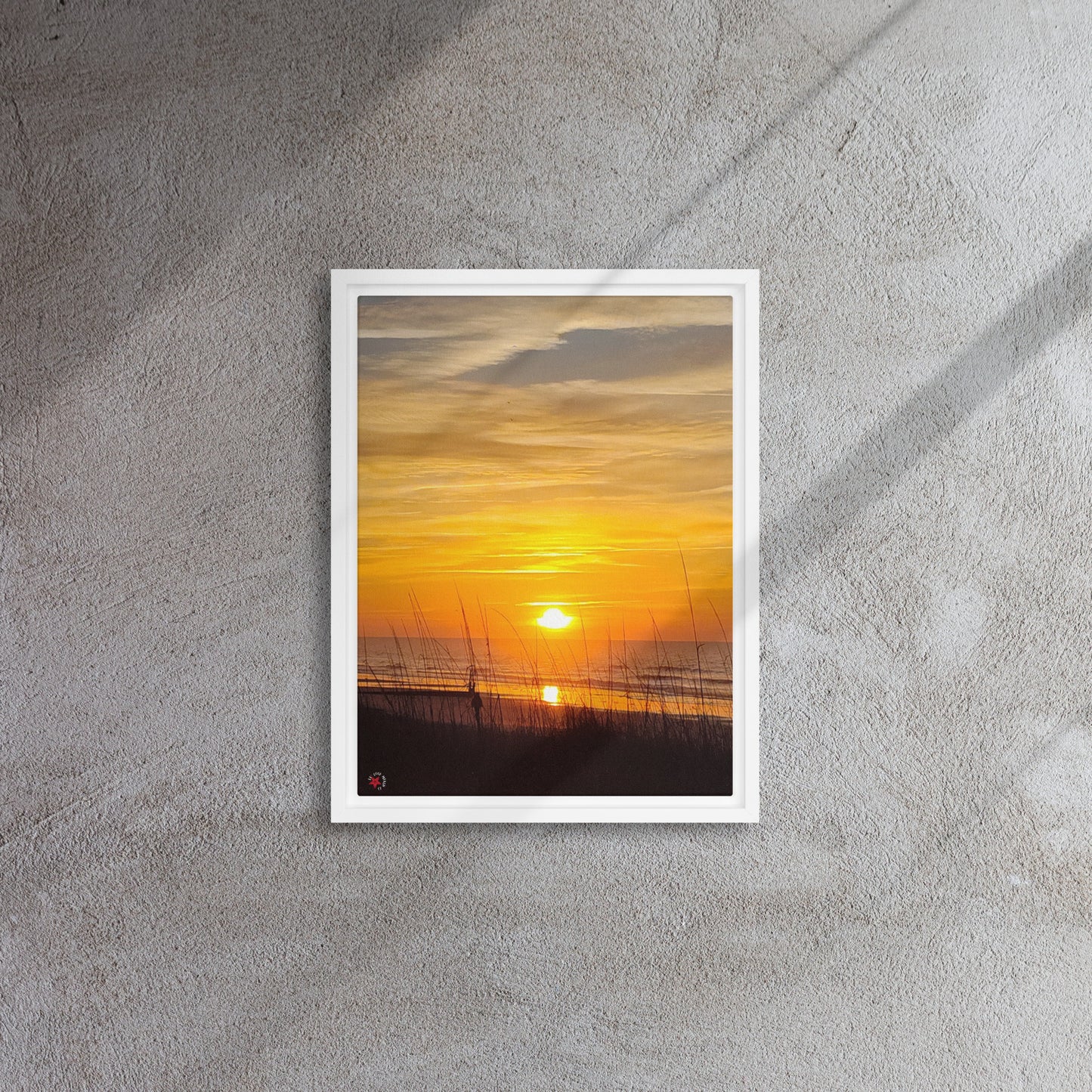 Mrytle Beach Sunrise Walk Framed canvas