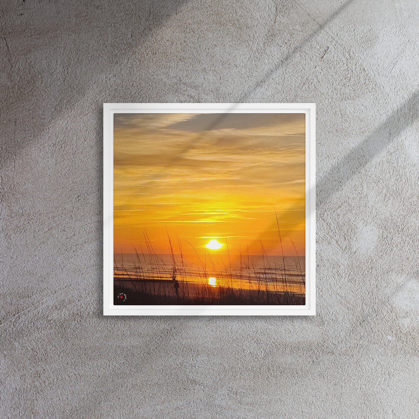 Mrytle Beach Sunrise Walk Framed canvas