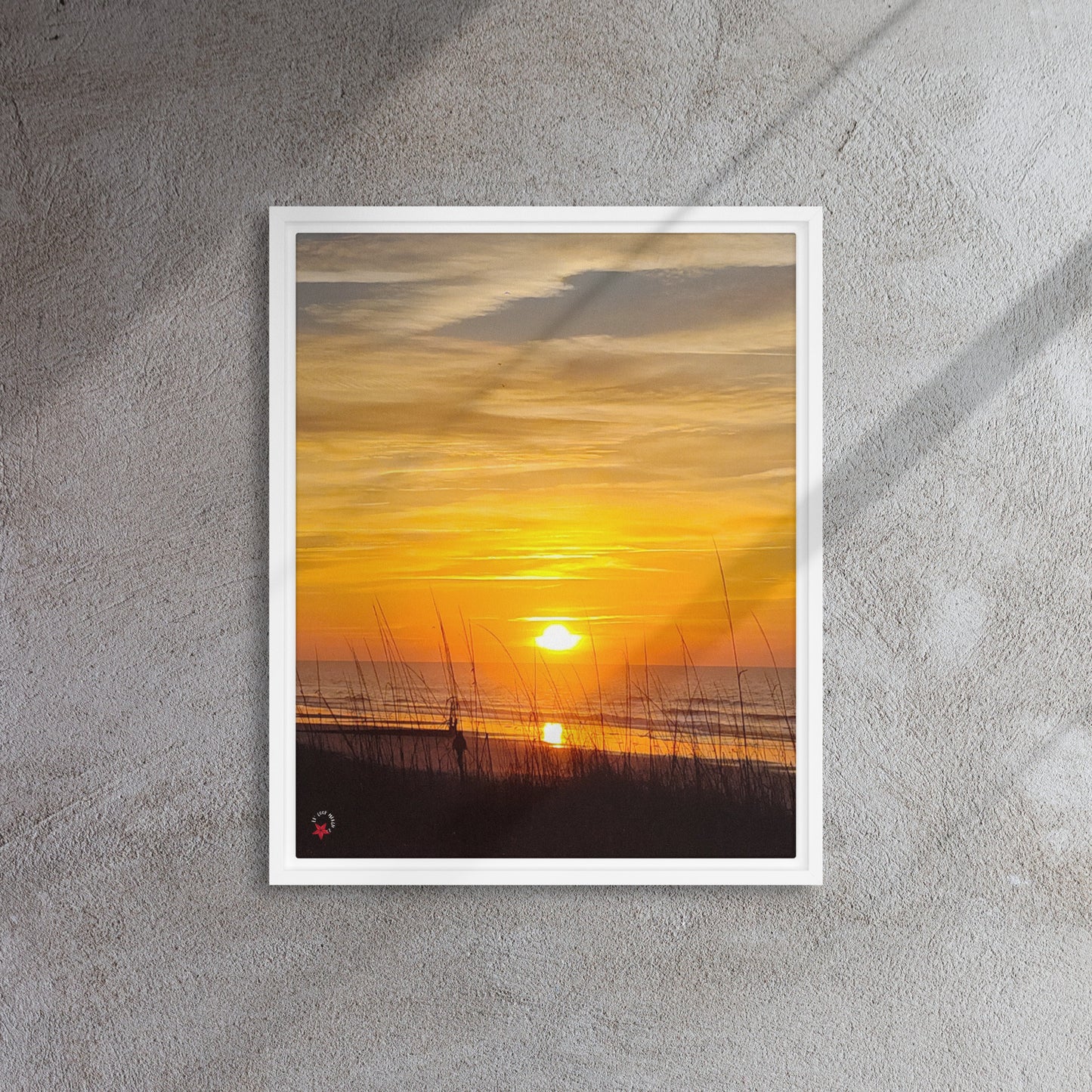 Mrytle Beach Sunrise Walk Framed canvas