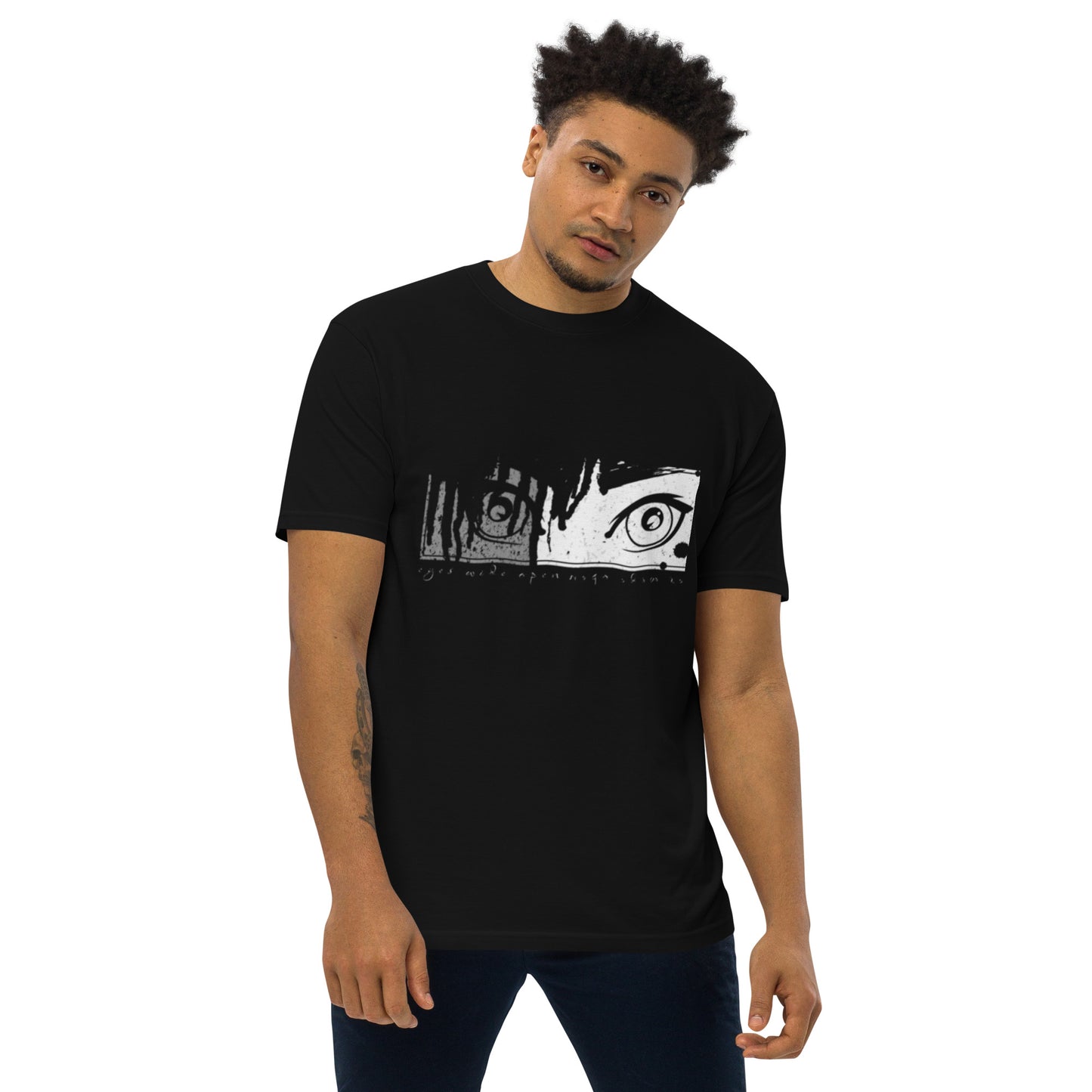 Anime Eye's Men’s premium heavyweight tee created with kittl.com