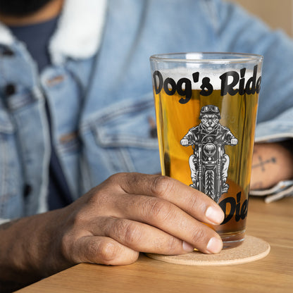 Dog's Ride Or Die Shaker pint glass