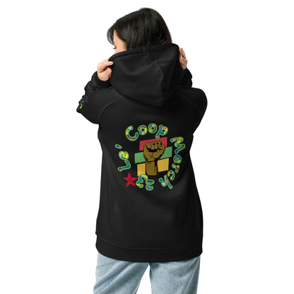 Black History is World History Unisex eco raglan hoodie/created with kittl/com