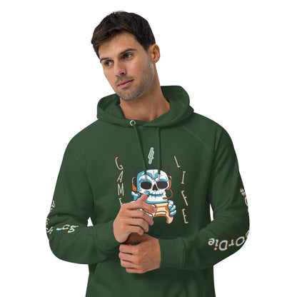 Gamer For Life Unisex eco raglan hoodie