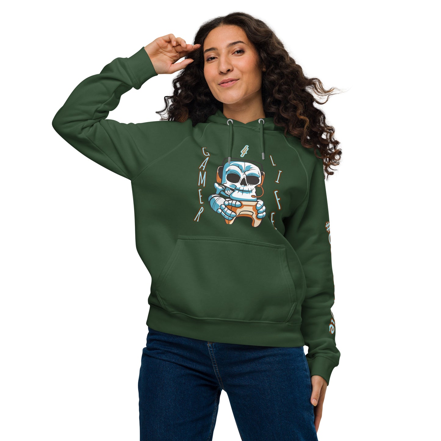 Gamer For Life Unisex eco raglan hoodie