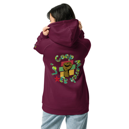 Black History is World History Unisex eco raglan hoodie/created with kittl/com