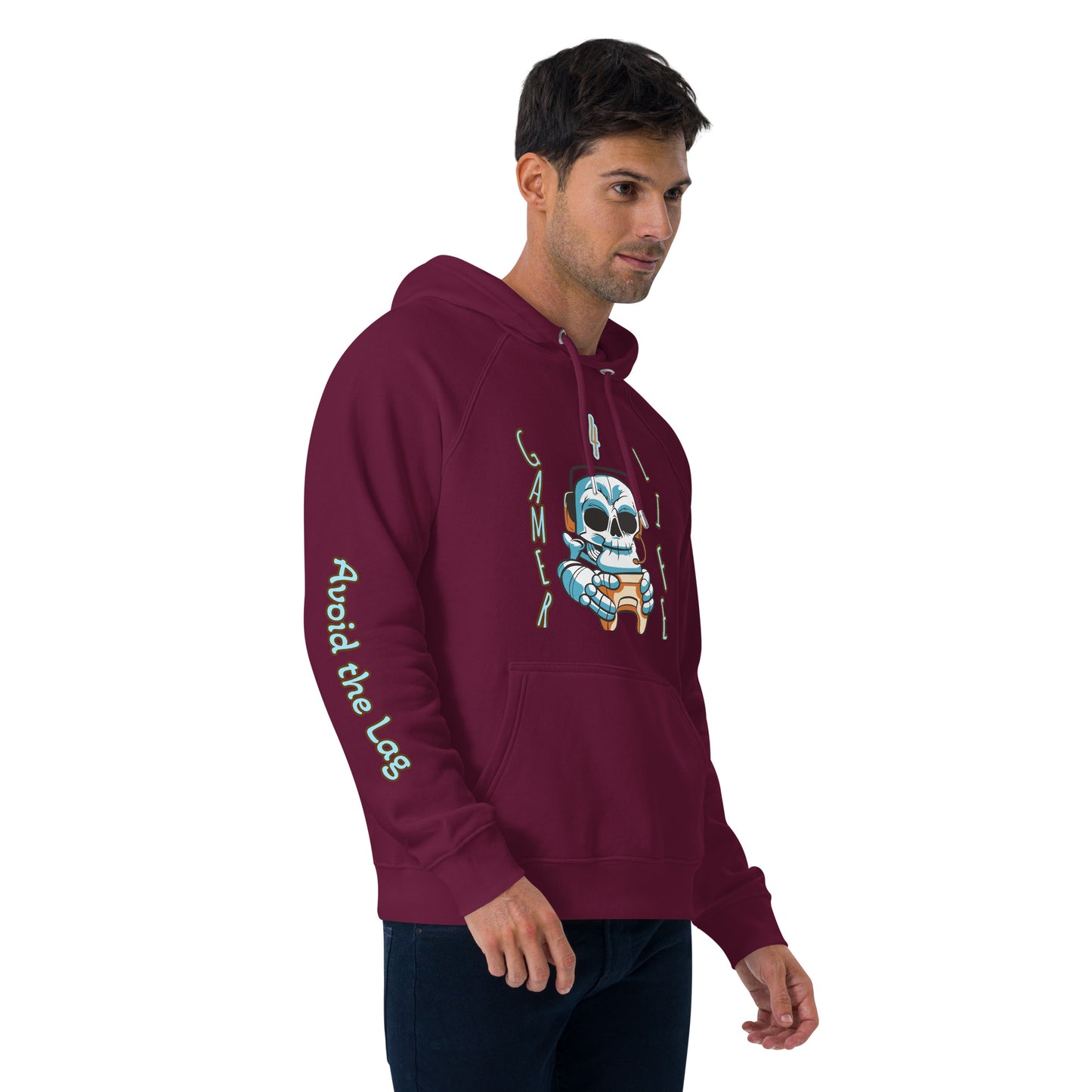 Gamer For Life Unisex eco raglan hoodie