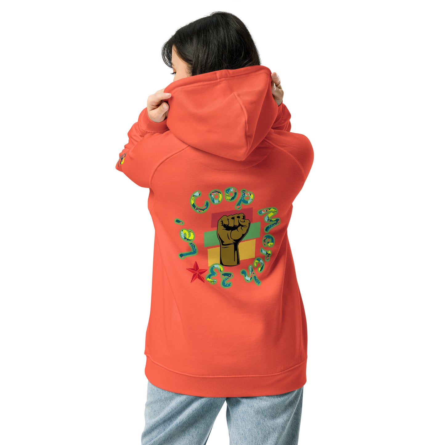 Black History is World History Unisex eco raglan hoodie/created with kittl/com