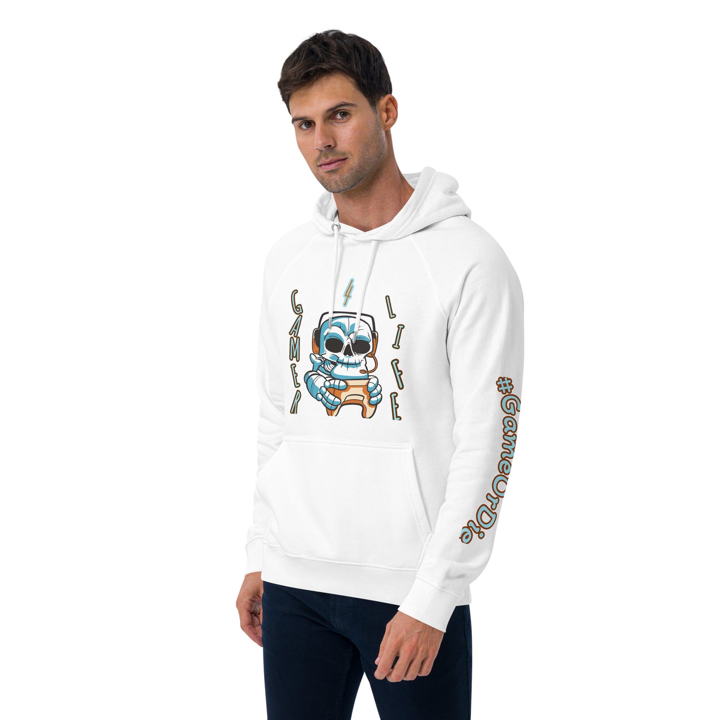 Gamer For Life Unisex eco raglan hoodie