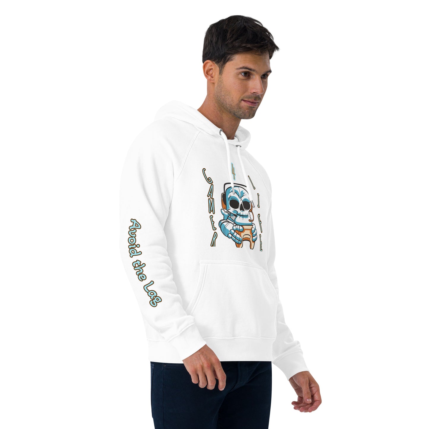 Gamer For Life Unisex eco raglan hoodie