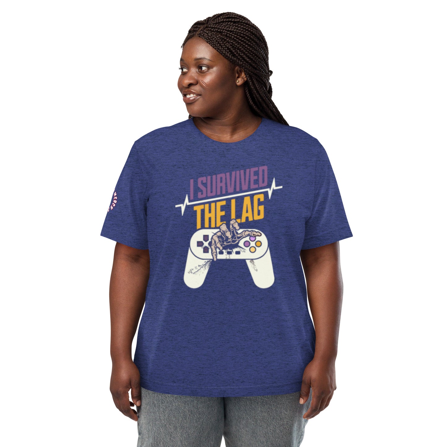 I Survived The Lag Short sleeve t-shirt created with kittl.com