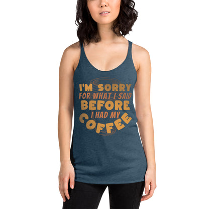 I'm Sorry...Women's Racerback Tank/created with kittl.com