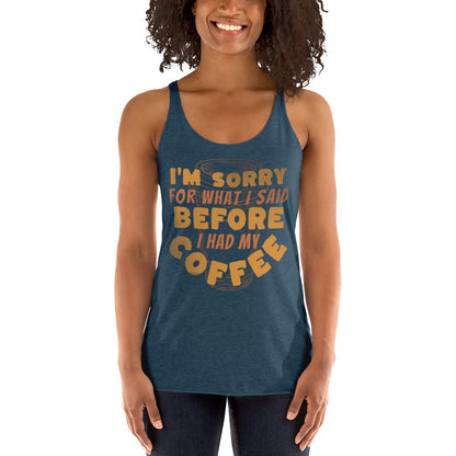 I'm Sorry...Women's Racerback Tank/created with kittl.com