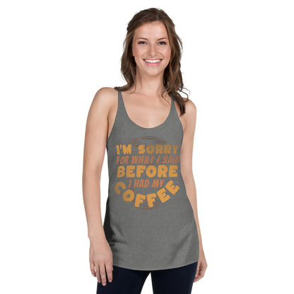 I'm Sorry...Women's Racerback Tank/created with kittl.com