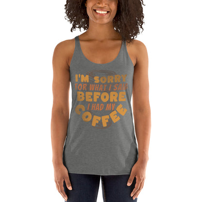 I'm Sorry...Women's Racerback Tank/created with kittl.com